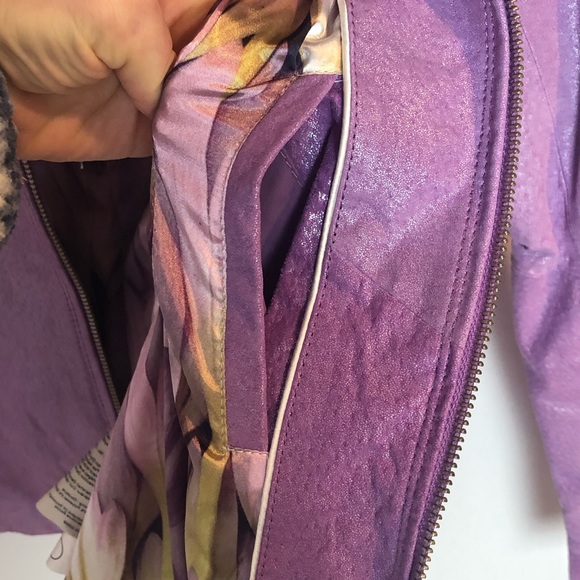 Danier Leather Purple Jacket Size XXXS - Picture 8 of 10